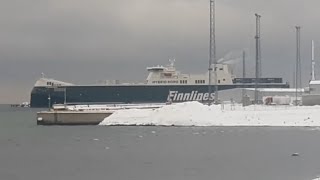 Finnlines MV Finneco III leaving Paldiski timelapse [upl. by Nerte768]