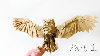 Origami BLAKISTON’S Fish Owl tutorial PART 1 [upl. by Stewardson]