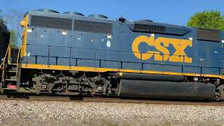 April 20 2020  CSXT Geometry Inspection train W001 heads north between Mannington and Robards Ky [upl. by Llereg]