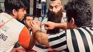 INDIA 🇮🇳 VS IRAN 🇮🇷ARM WRESTLING  AK47 tank so 😱dangerousSPORTSBLOGYT armpowerarmwrestling [upl. by Ekim]