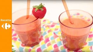 Une délicieuse recette de jus de fraises et pêches [upl. by Enellij881]