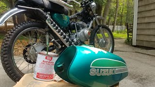 Project Suzuki TC 100 Sealing the Tank [upl. by Ecinrev]