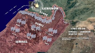 Israeli Invasion of Lebanon 1982 Animated Timelapse Map [upl. by Wurtz]