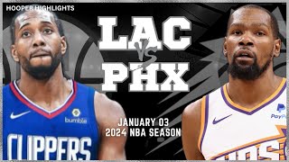 LA Clippers vs Phoenix Suns Full Game Highlights  Jan 3  2024 NBA Season [upl. by Dominga]