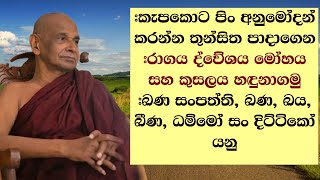 කැපකොට පිං අනුමෝදන් කරන්න තුන්සිත පාදාගෙන රාගය ද්වේශය මෝහය සහ කුසලය හඳුනාගමු [upl. by Kozloski]