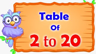 Table of 2 to 20  Multiplication Table 2 to 20  Rhythmic Table  Kiddo Study [upl. by Jobey604]