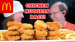 ASMR McDONALDS NUGGETS RACE MUKBANG EATING SOUNDS [upl. by Garges]