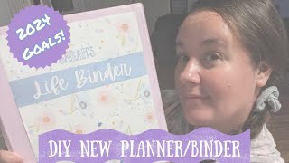 My 2024 GoalsCheap DIY PlannerHousehold management binder Planning for my best year yet [upl. by Barina]