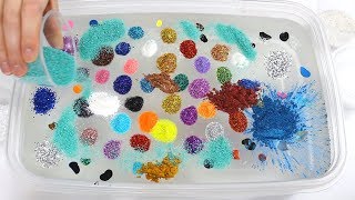 Mixing ALL MY INGREDIENTS into CLEAR SLIME CRAZY amp SATISFYING ASMR Slime Coloring  More [upl. by Tera372]