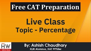 Live Class  Percentage  Free online CAT course [upl. by Lenno]