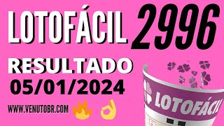 🍀 Resultado Lotofácil 2996 [upl. by Johnna293]