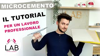 MICROCEMENTO applicazione su massetto con rete e su piastrelle TUTORIAL [upl. by Tersina]