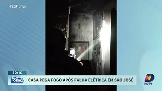 Falha no quadro de disjuntores causa incêndio em casa de São José [upl. by Talley]