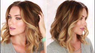 HOW TO CURL YOUR HAIR FOR BIG SOFT BEACH WAVES  SHORT TO MEDIUM HAIR  RITA ALMUSA [upl. by Haddad]