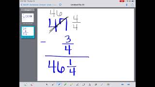 Subtracting Fractions which unbundling borrowing [upl. by Gotthelf539]