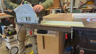 Festool TS75 EQ Track saw on 3 inch Walnut Slab [upl. by Ealasaid]