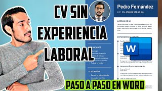 COMO CREAR UN CV SIN EXPERIENCIA LABORAL EN WORD  PASO A PASO 2024 [upl. by Shirlie]