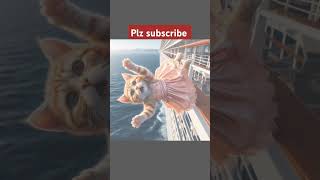 Cat daddy fights shark in save a 🐈 kitten🐬😺 aicatlover story cat 😺youtubeshorts viralvideo [upl. by Rainah592]