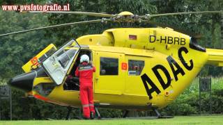 20120728 RTH DHBRB type BK117 komt patient ophalen bij Antonius Hospital te Gronau [upl. by Natfa]