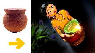 Girl Doll Making Tutorial  Part  1  Doll holding Diya shorts dollmaking homedecor poojadecor [upl. by Nnylsoj294]