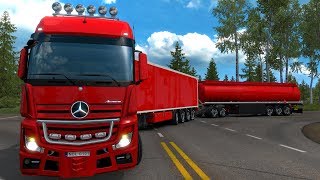 Mercedes Benz Actros  Finlandia  Doble Remolque Mixto [upl. by Yahsram156]