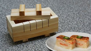 Woodworking  Making a Sushi Pressing Box amp Making Pressed Sushi [upl. by Akiam]