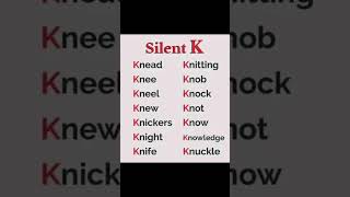 K silent word  englishgrammar words silent shorts [upl. by Moss]