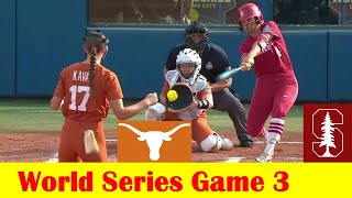 8 Stanford vs 1 Texas Softball Highlights 2024 NCAA World Series Game 3 [upl. by Neelyhtak]