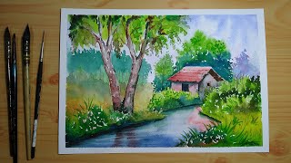 easy and simple painting ideas for beginners watercolor painting ideas [upl. by Helfant]