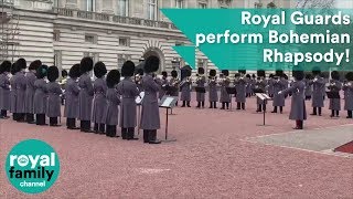 Guards brilliant performance of Queens Bohemian Rhapsody outside Buckingham Palace [upl. by Avevoneg162]