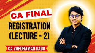 Registration under GST part  2  CA Final  CA Vardhaman Dagaarhaminstitute [upl. by Nwadahs653]