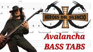 Héroes del Silencio  Avalancha BASS TABS  Cover  Tutorial  Lesson [upl. by Dino]