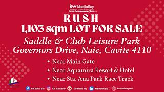 1103 SQM SADDLE amp CLUB LEISURE PARK LOT FOR SALE NAIC CAVITE iodrealty [upl. by Greeson222]