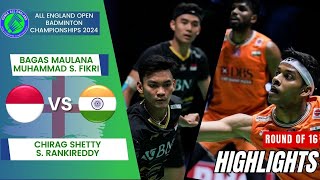 FikriMaulana INA vs RankireddyShetty IND  R16  All England Open 2024 [upl. by Eilyak]