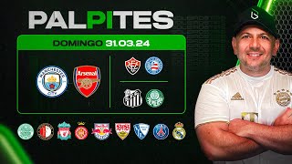 PALPITES DE FUTEBOL PARA HOJE 31 03 2024 DOMINGO  BILHETE PRONTO  Boleiros Tips [upl. by Frazier]