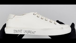 Saint Laurent MALIBU SNEAKERS IN CANVAS AND LEATHER 606446 GUZ20 9030 [upl. by Ydarg219]