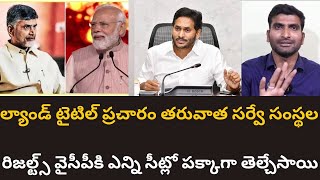 ల్యాండ్ టైటిల్ ప్రచారం తరువాత సర్వే సంస్థల రిజల్ట్స్ వైసీపీకి ఎన్ని సీట్లో పక్కాగా తెల్చేసాయి [upl. by Coshow493]