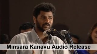 Prabhudeva at the Minsara Kanavu Audio Launch  Kajol  Arvind Swami  Rajiv Menon  AVM [upl. by Yasmine]