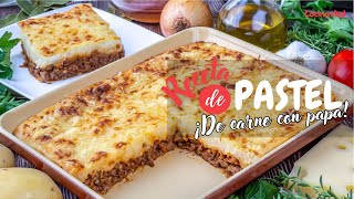 Delicioso pastel de carne molida con papa y queso gratinado al horno  Receta Casera  Cocina Vital [upl. by Wetzell]