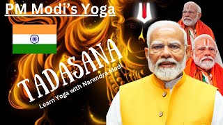 Master Tadasana with Pm Modi  Prime Minister of India  Yoga [upl. by Ahseirej]