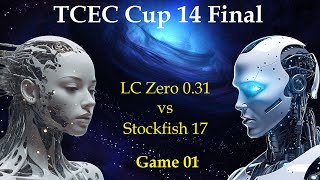 TCEC Cup 14 Final  LCZero 031 vs Stockfish 17  Game 01 [upl. by Ainevuol]