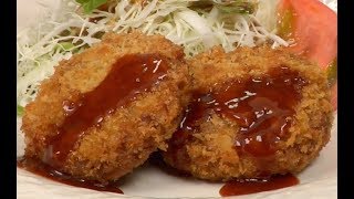 Menchikatsu Recipe DeepFried Breaded Ground Meat  Cooking with Dog [upl. by Enirehtac514]