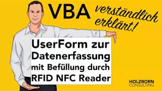 065 UserForm zur Datenerfassung mit Befüllung durch RFID NFC Reader VBA Makro Excel [upl. by Verena921]