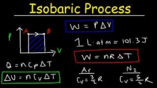 Isobaric Process Thermodynamics  Work amp Heat Energy Molar Heat Capacity amp Internal Energy [upl. by Ecam]