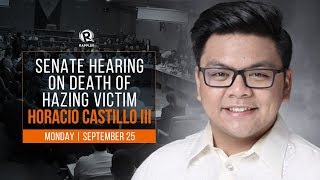 LIVE Senate hearing on death of hazing victim Horacio Castillo III [upl. by Jozef]