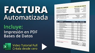 Cómo Crear una Factura Automatizada en Excel Impresión en PDF [upl. by Asiruam]