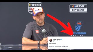 Denny Hamlin Clarifies Riley Herbst Tweet [upl. by Aleakcim]