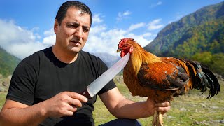 TRADITIONAL AZERBAIJANI DISH CHIGIRTMA  SHAKSHUKA WITH DELICIOUS CHICKEN BY WILDERNESS COOKING🍗 [upl. by Gone875]