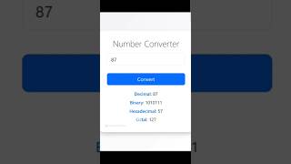 Convert decimal number to Binary Hexadecimal and ocatal [upl. by Treboh]