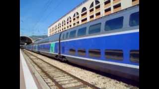 TGV Double Decker Leaving Nice Ville [upl. by Adlecirg]